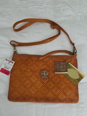 NWT Pratesi Shoulder Bag in Cognac